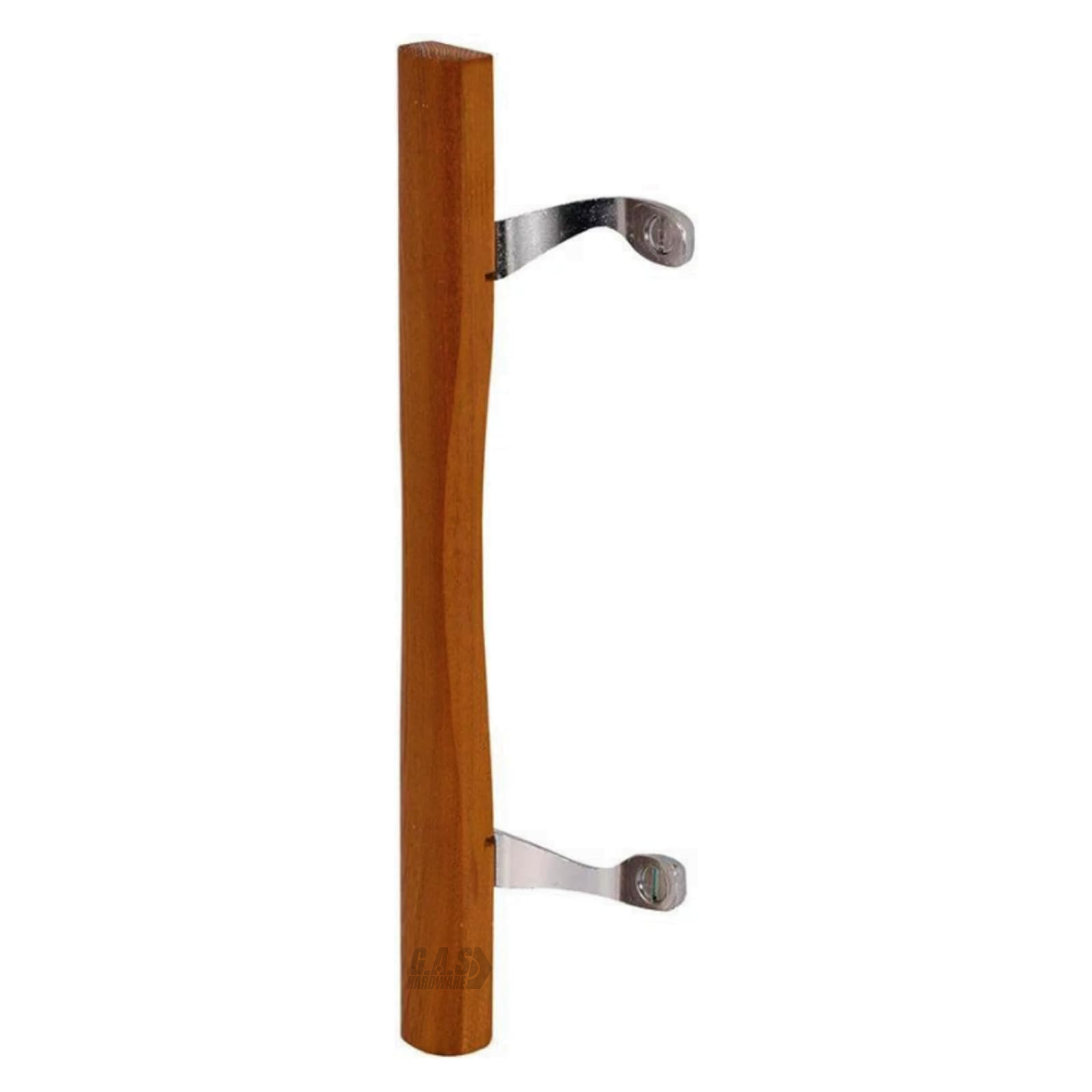 Patio Glass Door Wood Handle Set Replacement - Chrome with Wood Door Handle 10" with 6-5/8" hole spacing - Sliding Patio Glass Door Repair | Glass Door Handle Wood with Chrome Finish - Garage and Sliding Door Hardware